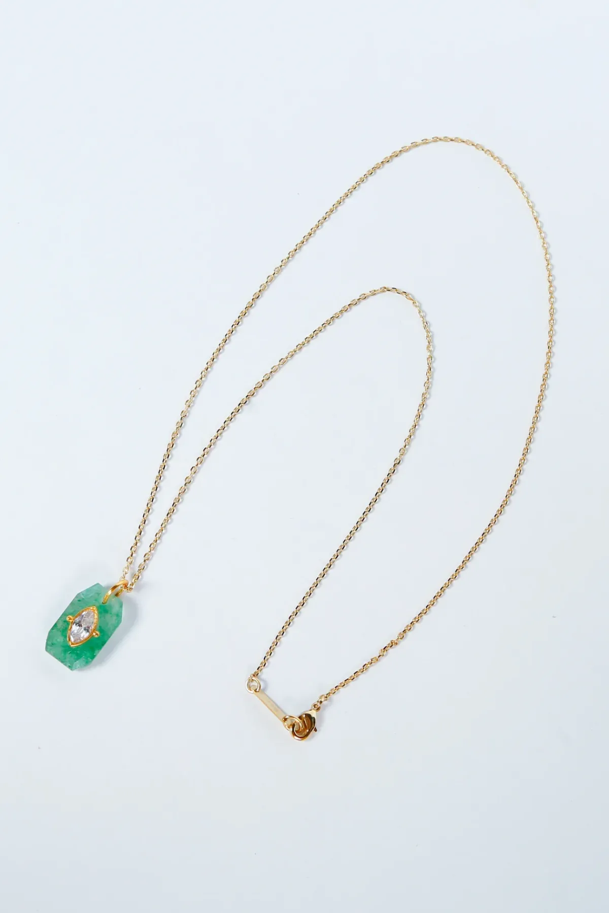 Hanka Inside Pendant in Strawberry Green Quartz
