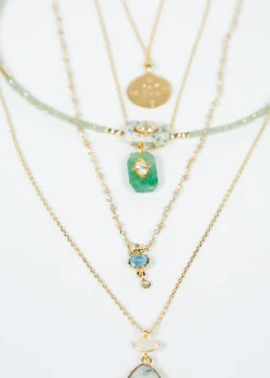 Hanka Inside Pendant in Strawberry Green Quartz