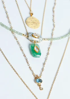 Hanka Inside Pendant in Strawberry Green Quartz