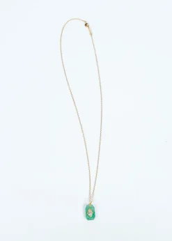 Hanka Inside Pendant in Strawberry Green Quartz