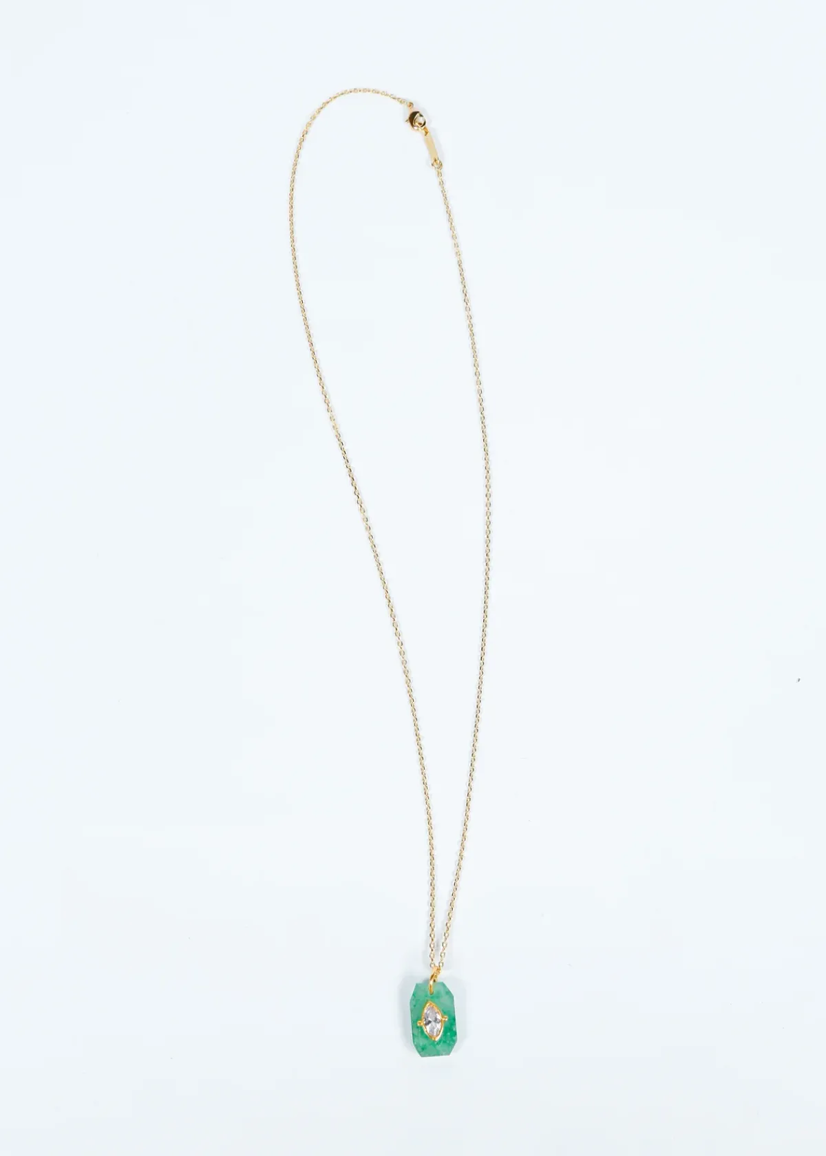 Hanka Inside Pendant in Strawberry Green Quartz