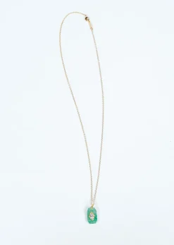 Hanka Inside Pendant in Strawberry Green Quartz