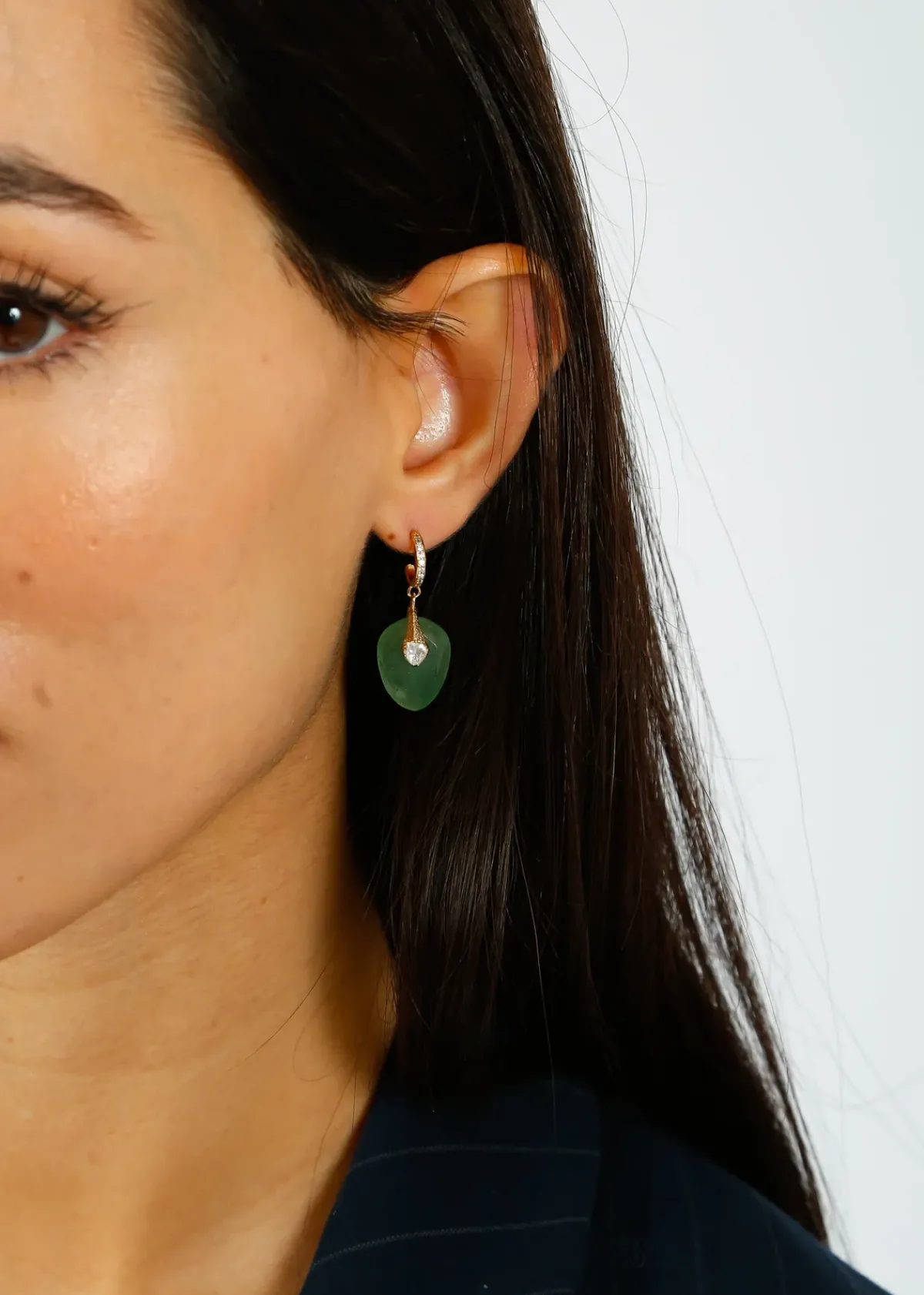 Hanka Single Earring in Green Quartz