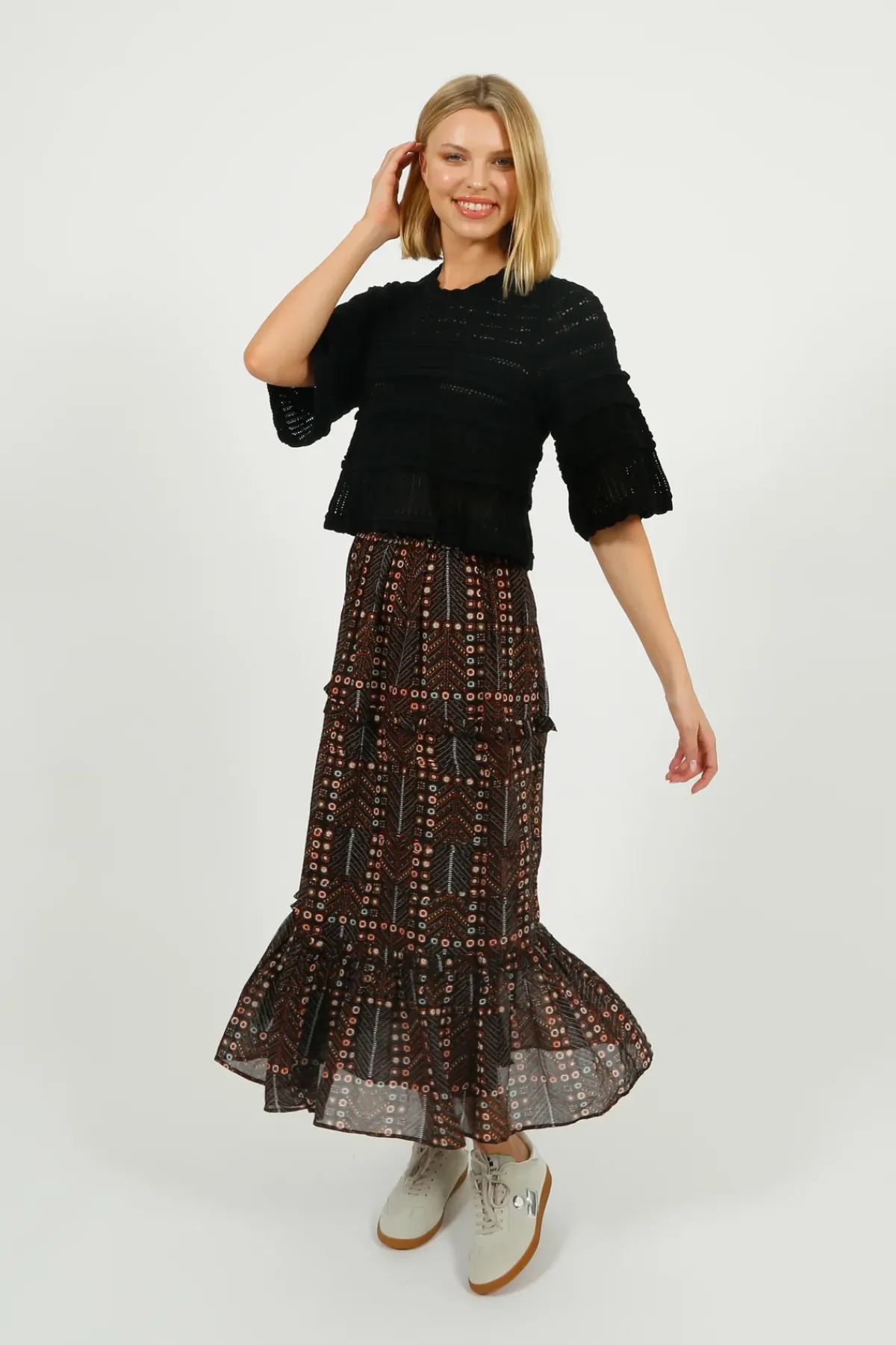 Marant Etoile IM Azelia Openwork Top in Black