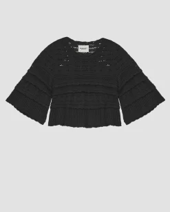 Marant Etoile IM Azelia Openwork Top in Black