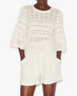 Marant Etoile IM Azelia Openwork Top in Ecru