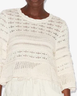 Marant Etoile IM Azelia Openwork Top in Ecru