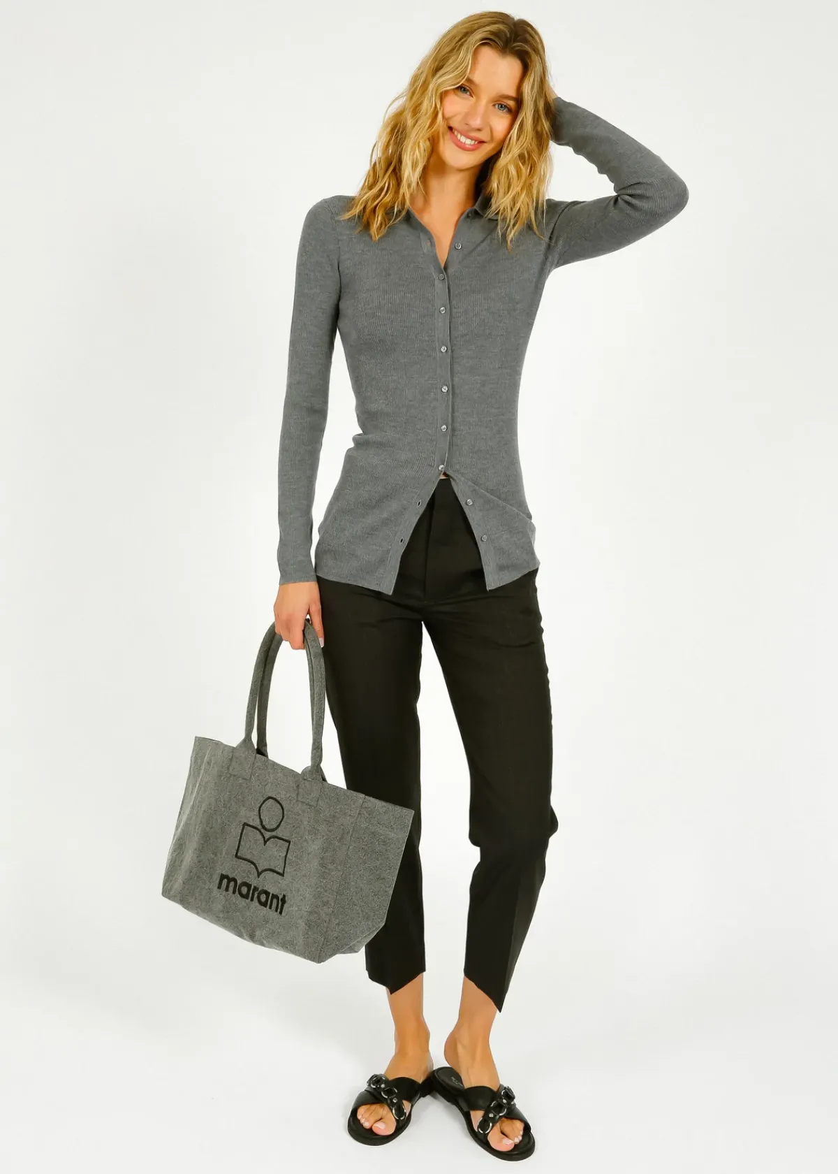 Marant Etoile IM Elvira Slim Knit in Medium Grey
