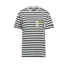 Joshua Saunders JS Striped ISMILEYOU Tee in Blue