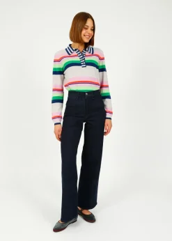 Jumper 1234 JU Cabana Stripe Polo in Fog Multi