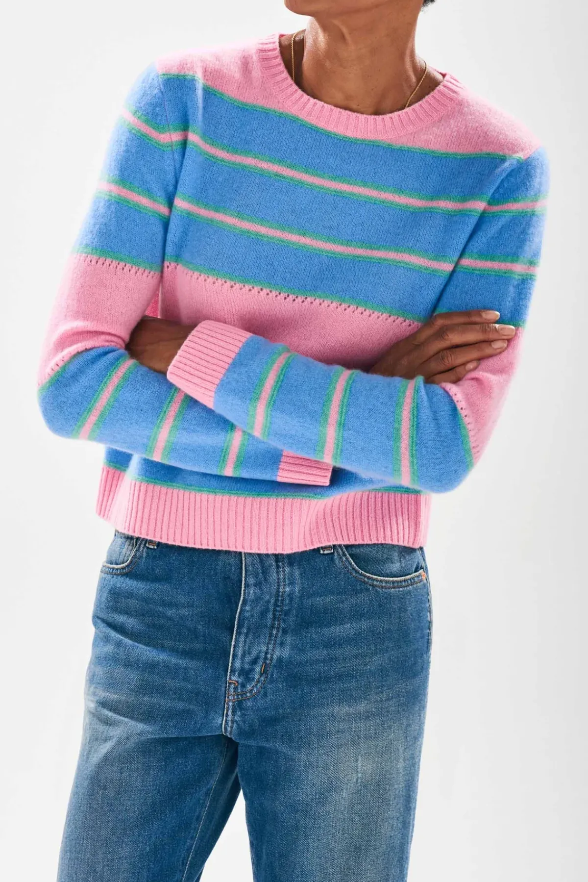 Jumper 1234 JU Textured Stripe Crew in Candy, Mint, Skylar