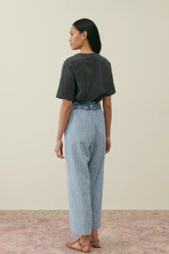 Louise Misha LM Abuela Trousers in Blue Onda Stripes