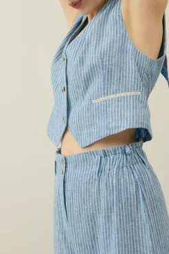 Louise Misha LM Abuela Trousers in Blue Onda Stripes