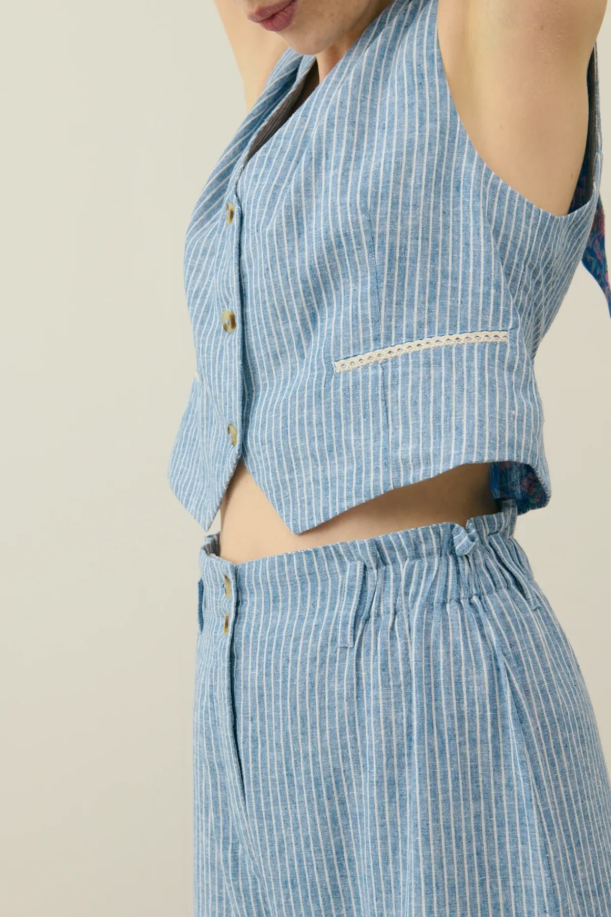 Louise Misha LM Abuela Trousers in Blue Onda Stripes