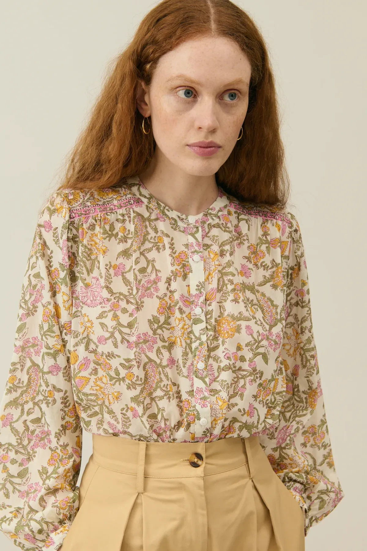 Louise Misha LM Jeanne Shirt in Cream Mimosa Spring