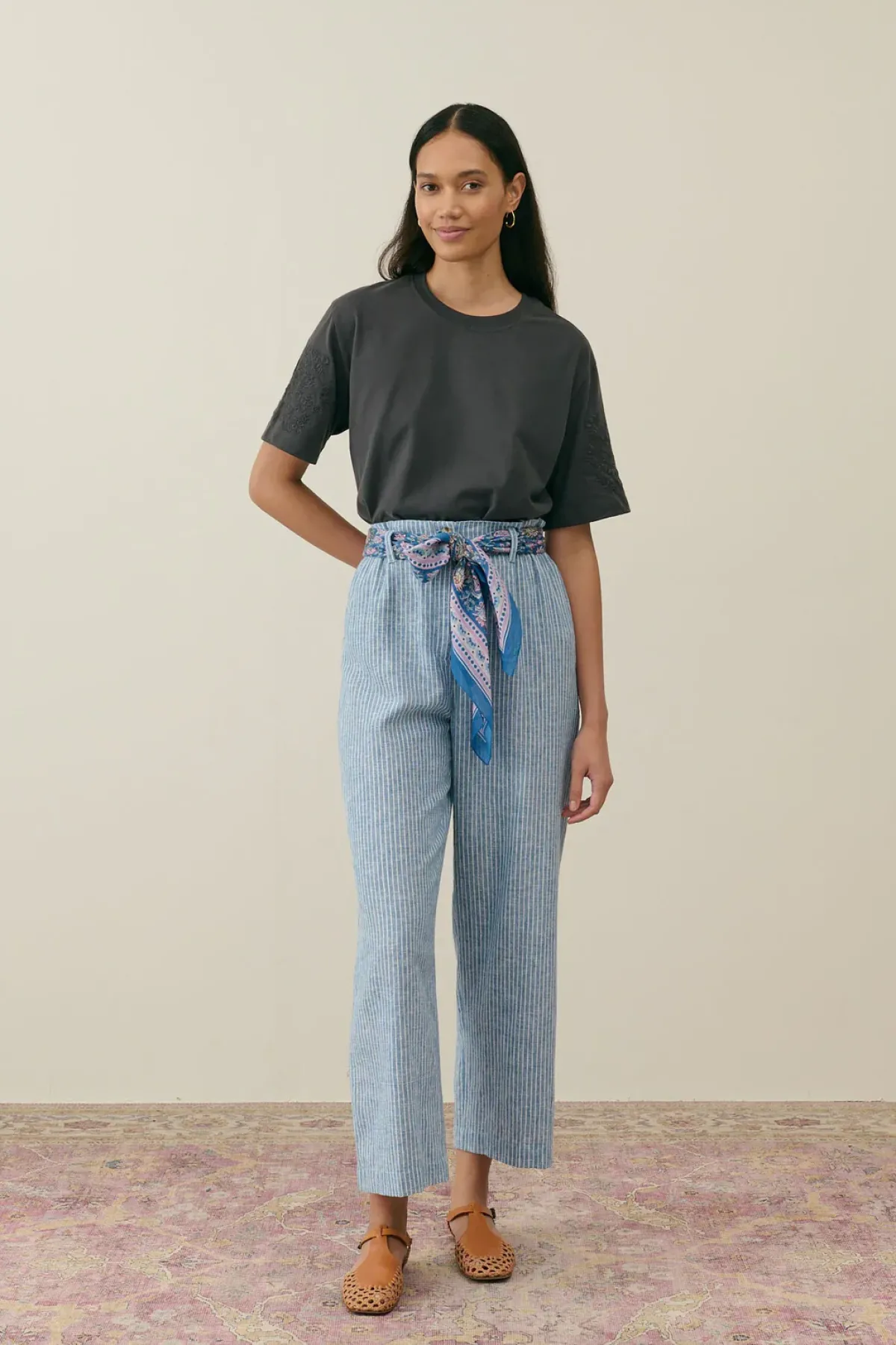 Louise Misha LM Lauriane Tee in Charcoal