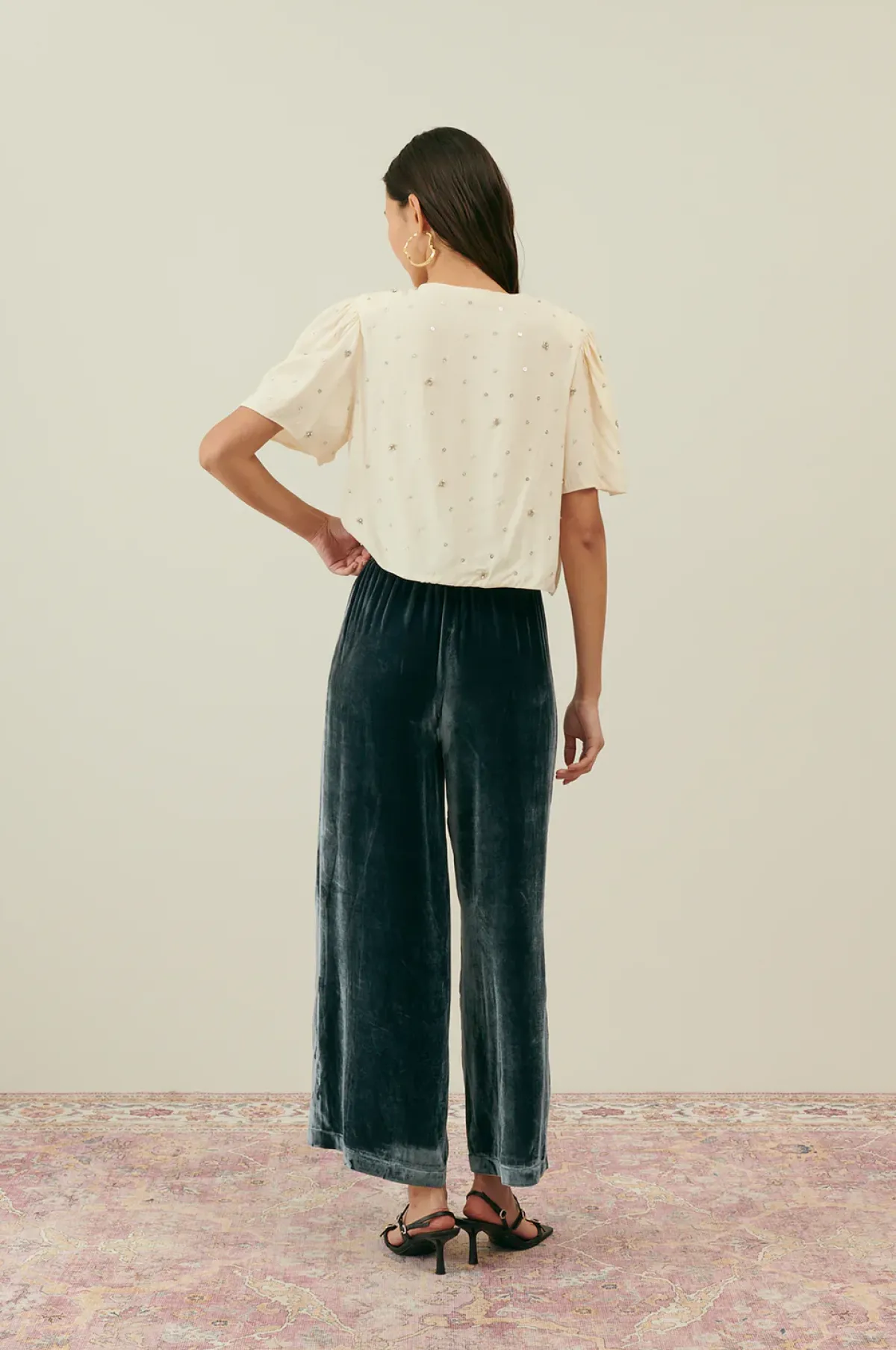 Louise Misha LM Olivia Velvet Pants in Midnight