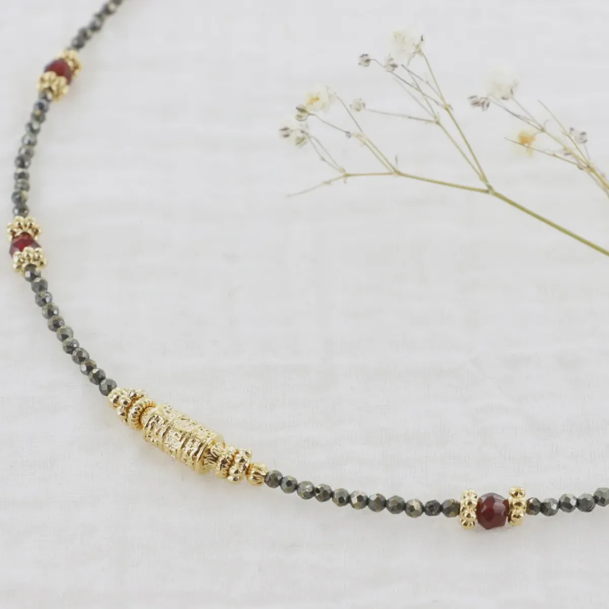 Leticia Ponti LP Amai Tube Necklace in Pyrite