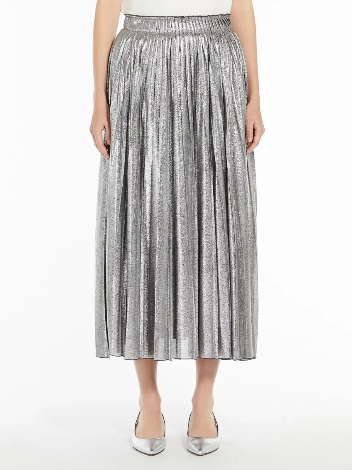 Weekend MaxMara MM Gamma Skirt in Silver
