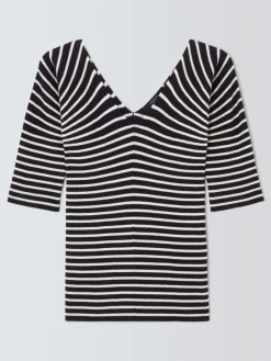 Weekend MaxMara MM Oceano Striped Top in Navy