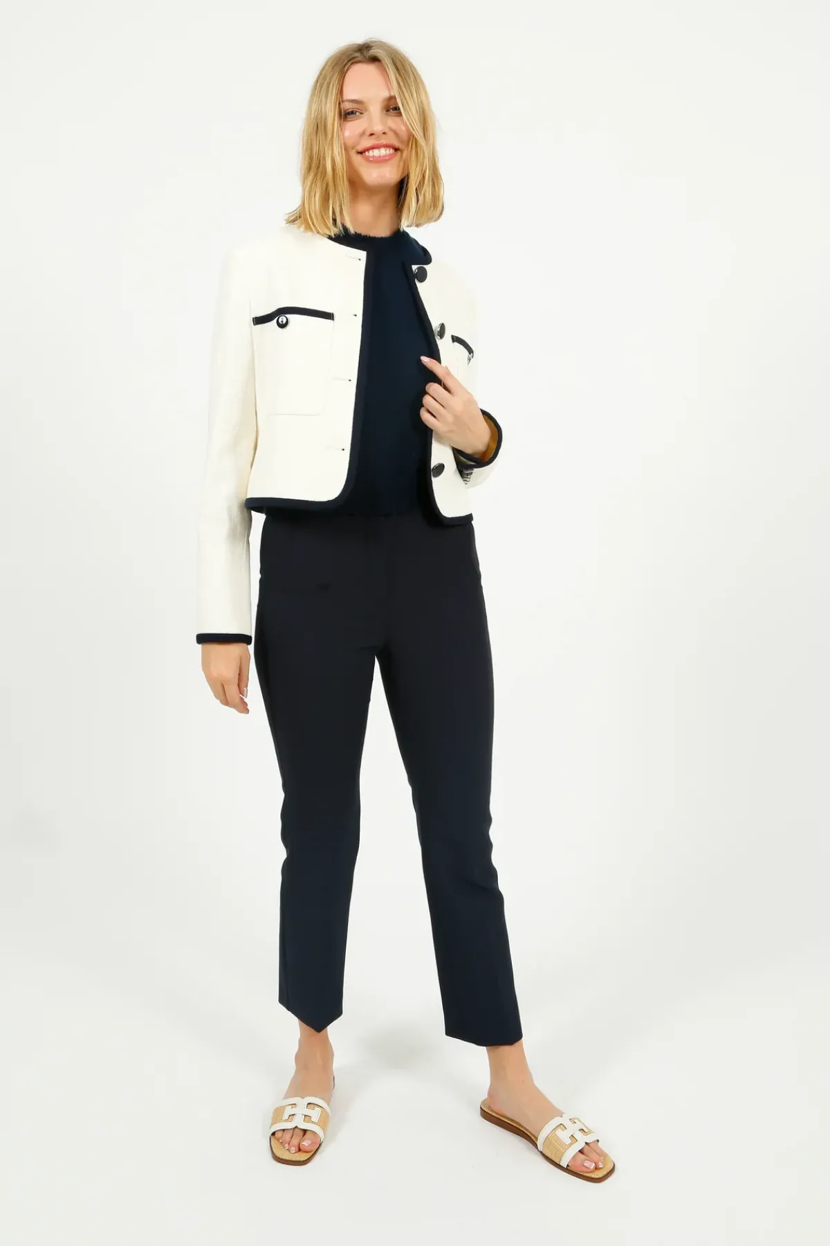 Weekend MaxMara MM Rana Trousers in Navy