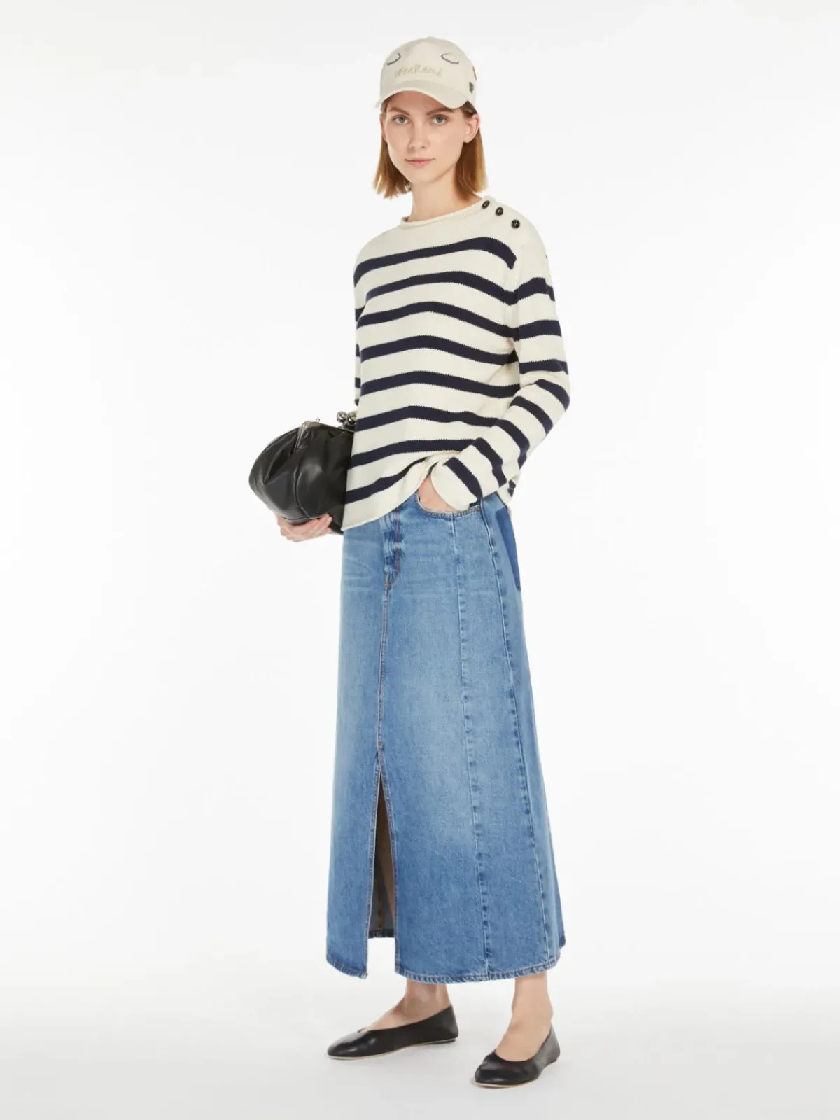 Weekend MaxMara MM Vibo Stripe Knit in Navy