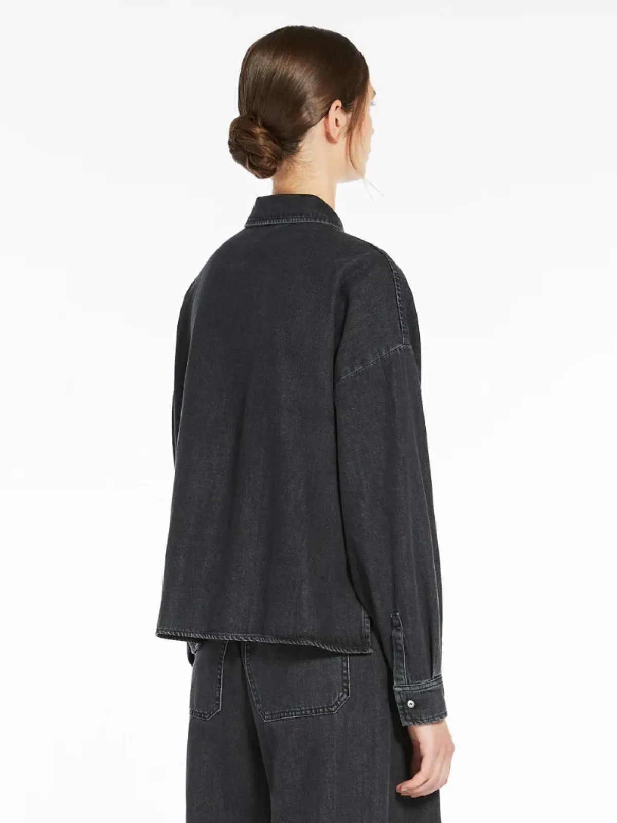 Weekend MaxMara MM Zemira Denim Shirt in Used Black