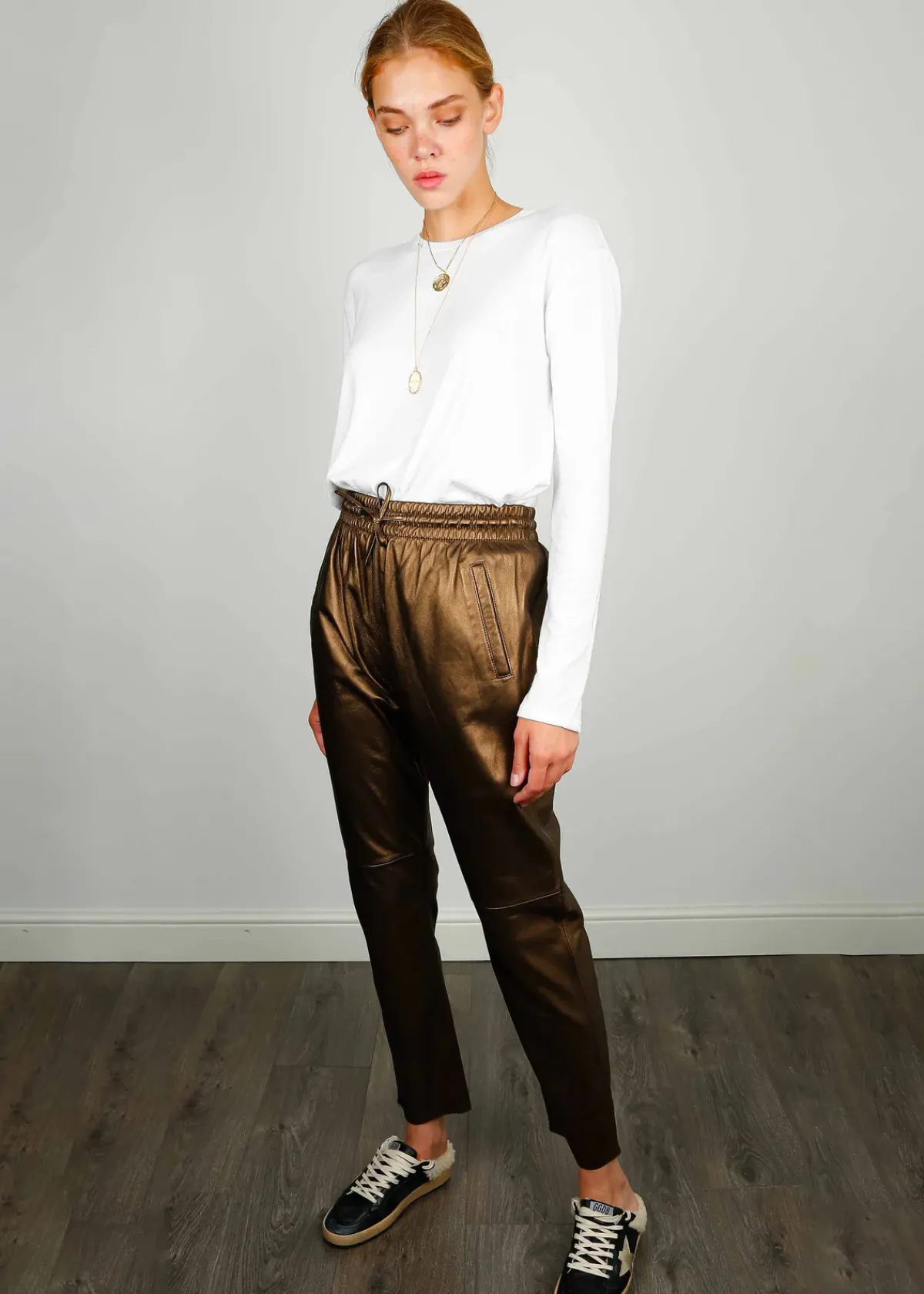 Oakwood OW Gift Leather Trousers in Metallic