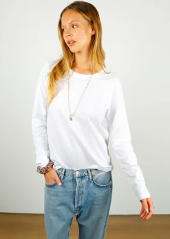 PARK LS Cotton Rd Neck in White