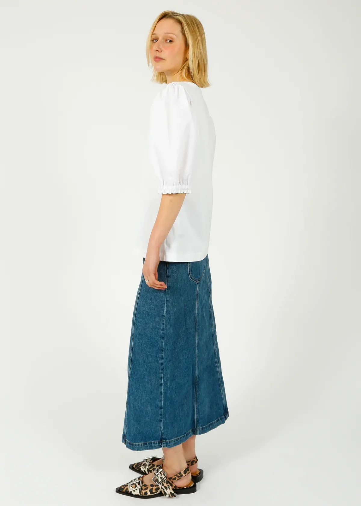 PARK Puff Sleeve Tee in White