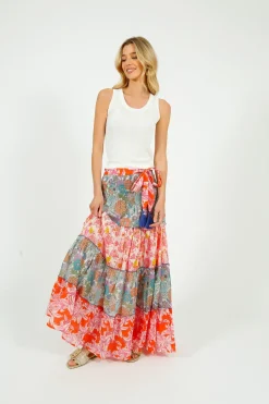 Place Du Soleil PDS 431 Printed Long Skirt