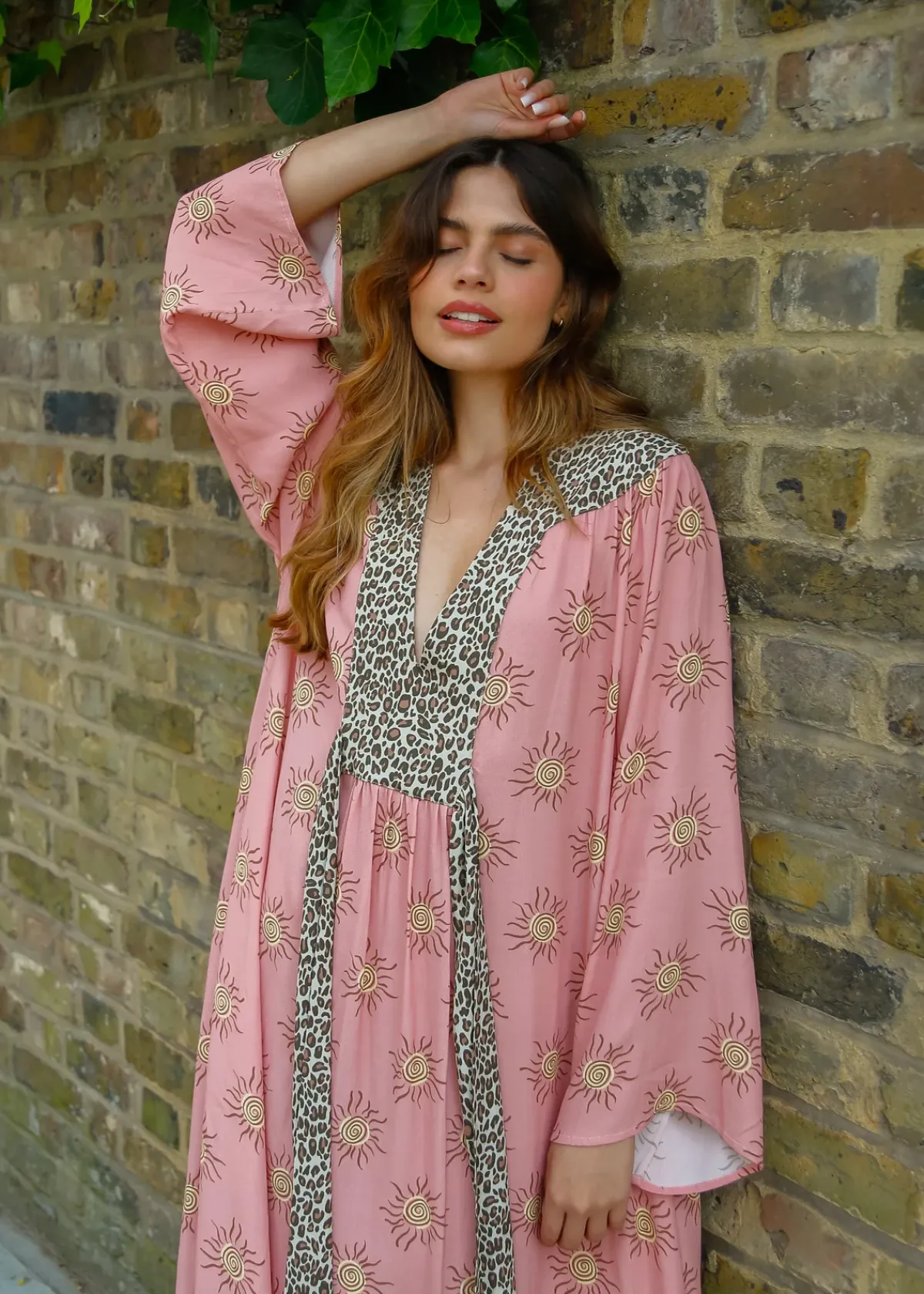 Primrose Park PP Lulu Dress in Wavy Sun Shell Pink/Leo Brown