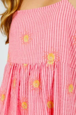 Primrose Park PP Robin Dress in Wavy Sun Emb Pink