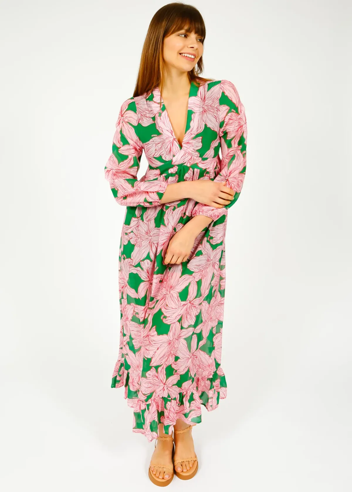 Primrose Park London PPL Daisy Dress in Lily 01 Pink, Green
