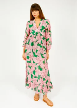 Primrose Park London PPL Daisy Dress in Lily 01 Pink, Green