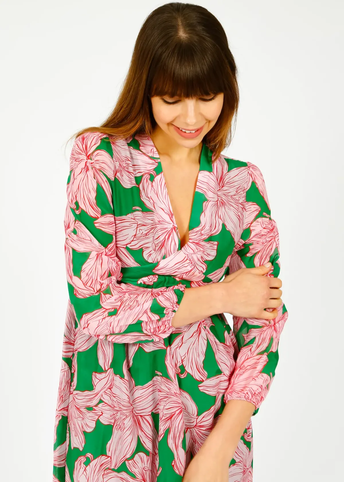 Primrose Park London PPL Daisy Dress in Lily 01 Pink, Green