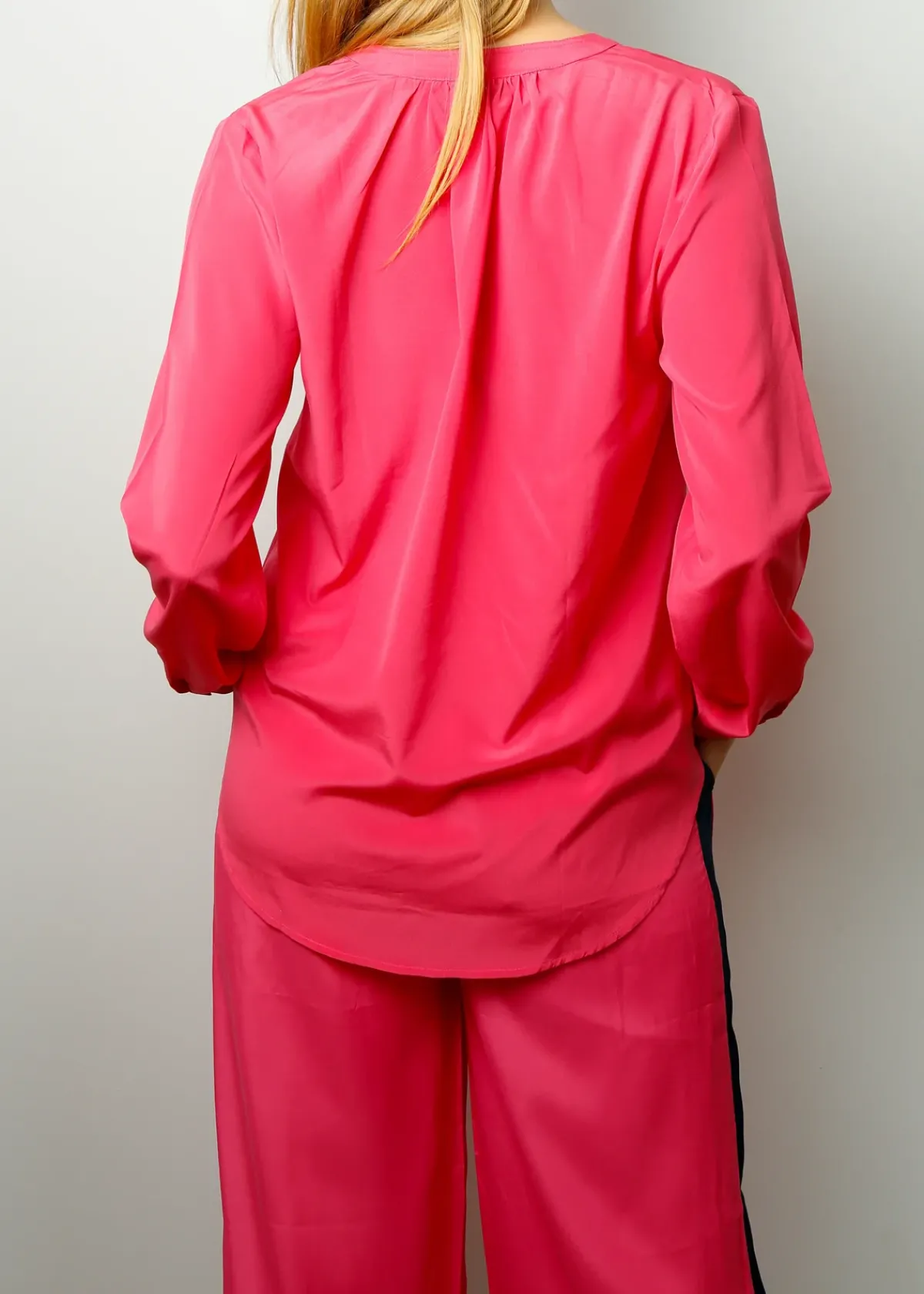 Primrose Park London PPL Sandy Silk Shirt in Hot Pink