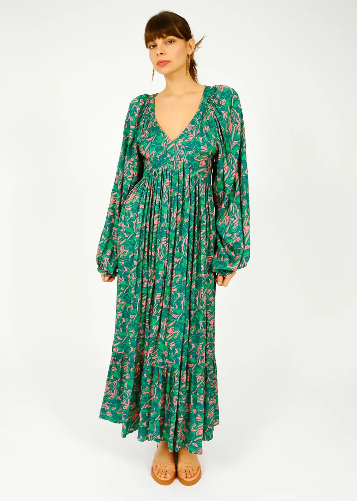 Primrose Park London PPL Sofia Dress in Bahia 01 Green