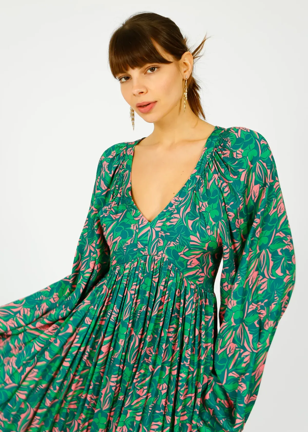 Primrose Park London PPL Sofia Dress in Bahia 01 Green