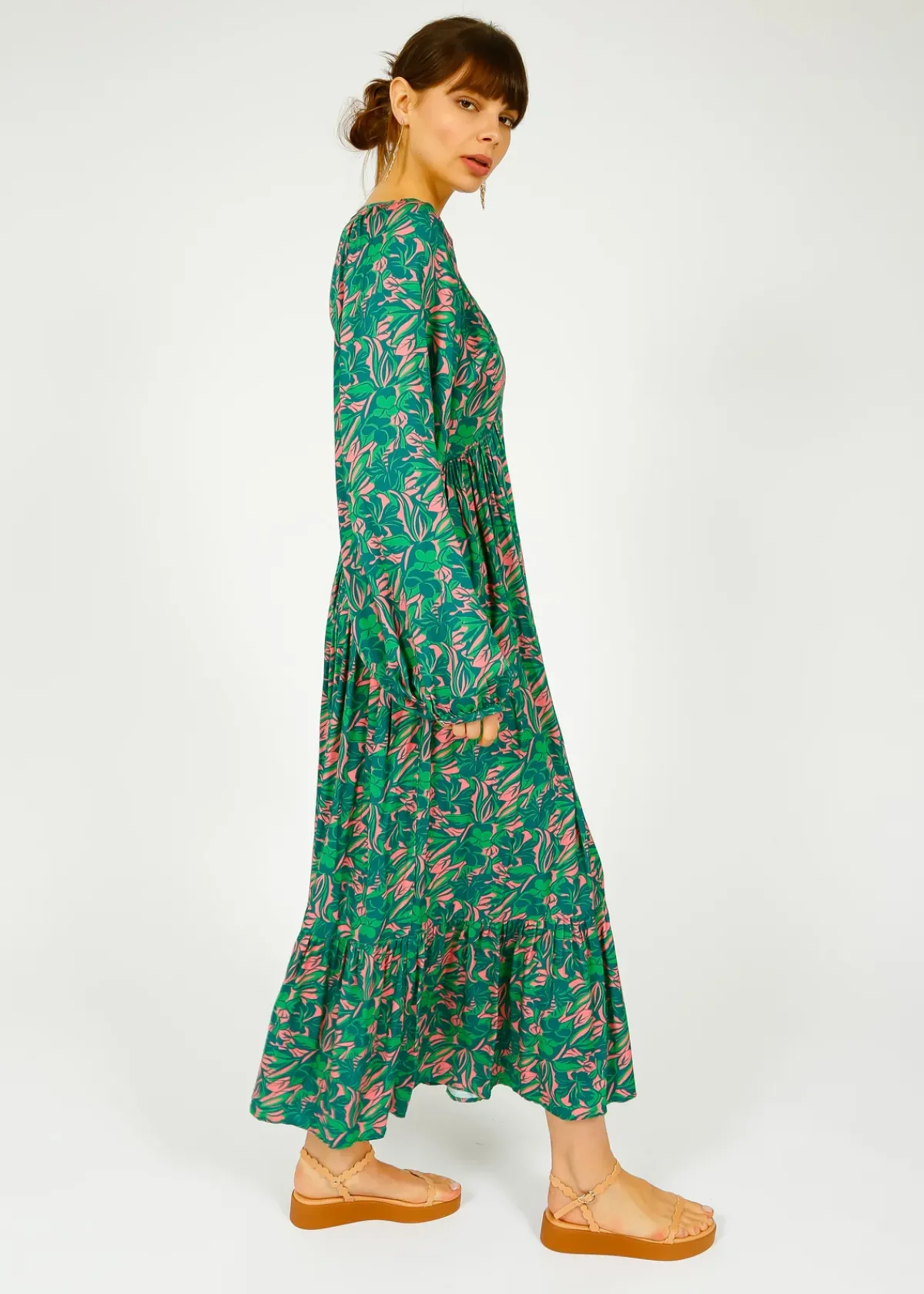 Primrose Park London PPL Sofia Dress in Bahia 01 Green