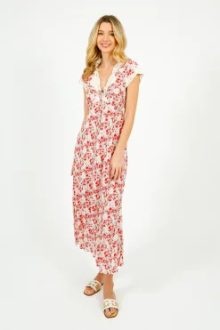 Rixo Amari Dress in Tulip Fields Red