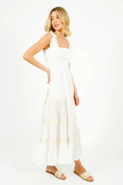 Rixo Aubrie Dress in Ivory