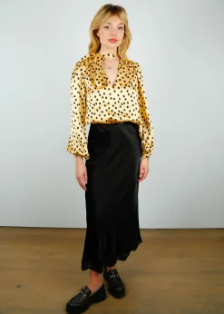 Rixo Crystal Skirt in Black