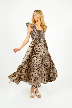 Rixo Kendall Dress in Antelope Spot Black
