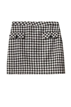 Rixo Mariah Skirt in Houndstooth Mono