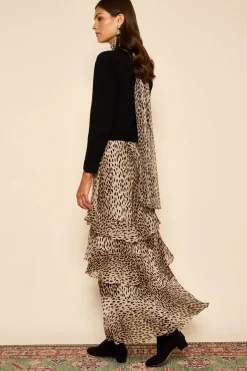 Rixo Preslee Skirt in Antelope Spot Black
