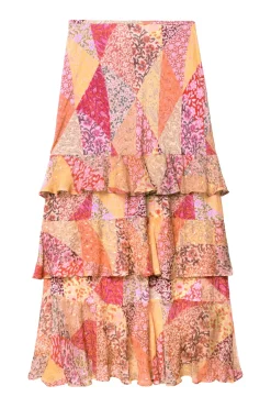 Rixo Preslee Skirt in Patchowork Blush
