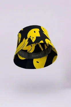 Rainkiss RK All Smiles Bucket Hat in Black, Yellow