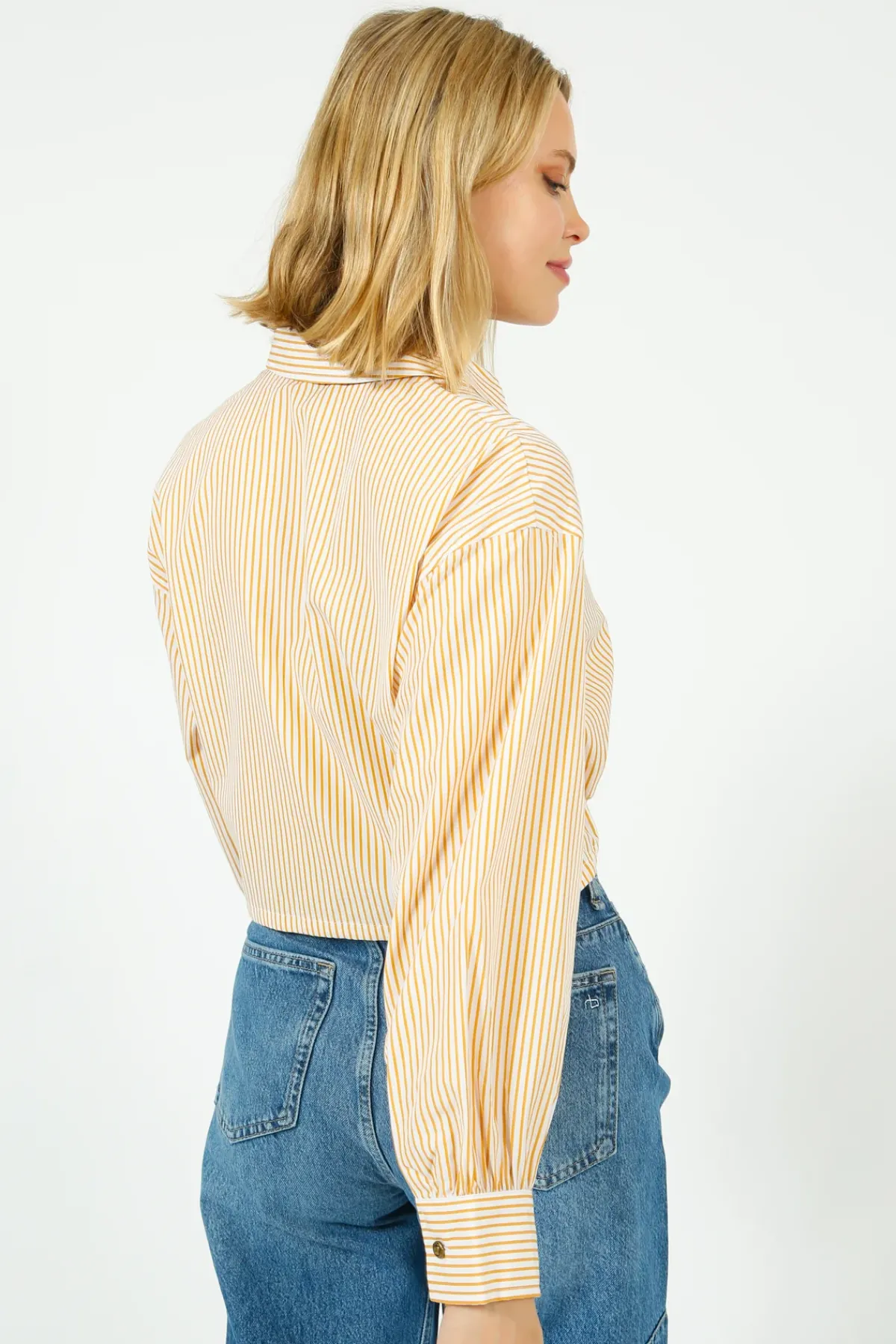 Rag u0026 Bone Ru0026B Georgie Stripe Poplin Shirt in Gold Stripe