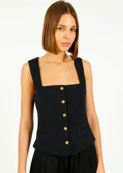 Rag u0026 Bone Ru0026B Mariana Textured Vest in Navy